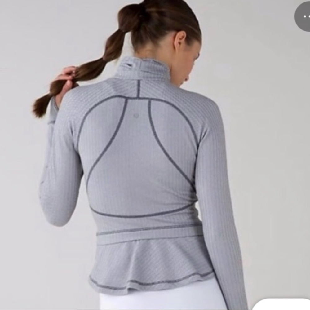 Lululemon Gray Ghost Herringbone zipper jacket Size 6 - Picture 3 of 13